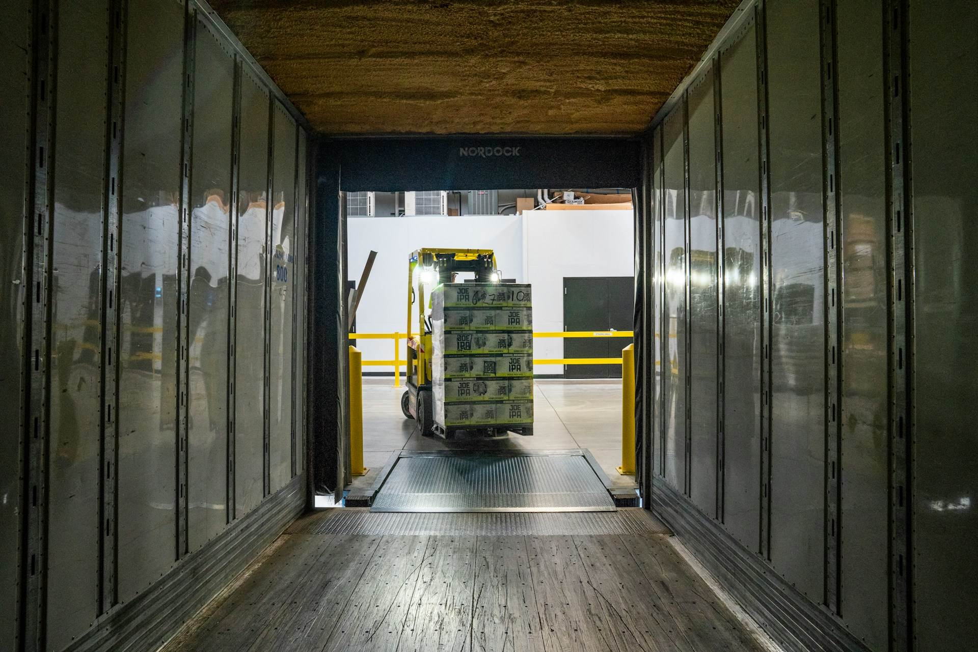 Goods loaded into a commercial truck